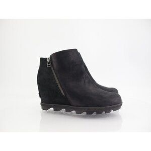 Sorel Womens Joan Of Arctic Wedge III Chelsea Ankle Boots Sz 9 Black Leather
